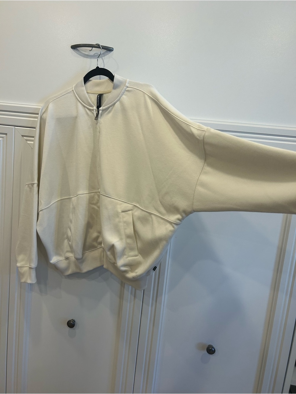 Batwing zip up jersey cardigan